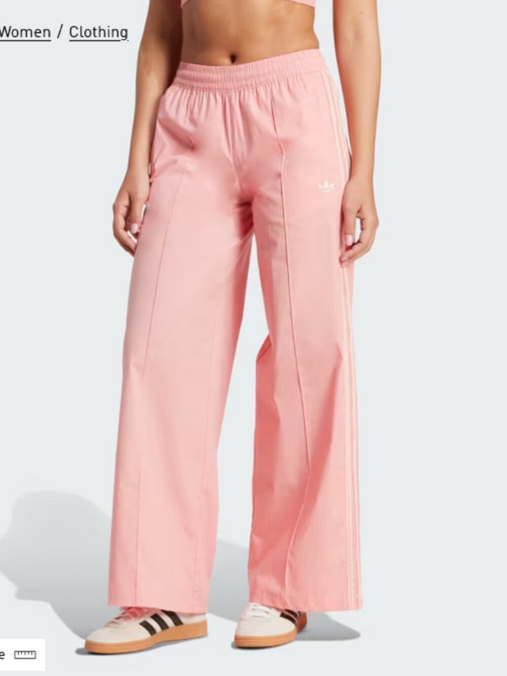 Adidas originals Summer Wide Leg Track pants Size S M Pink Cotton